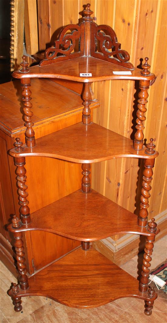 Mahogany  4 tier corner whatnot